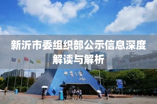 新沂市委组织部公示信息深度解读与解析
