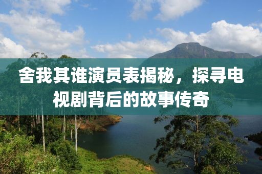 舍我其谁演员表揭秘，探寻电视剧背后的故事传奇