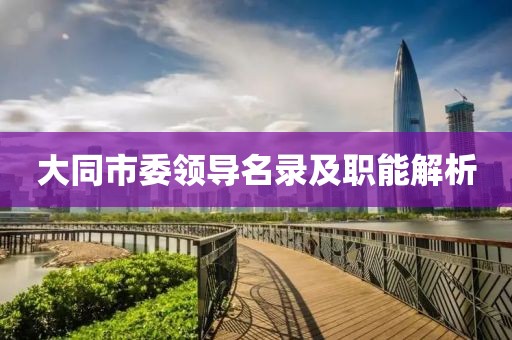 大同市委领导名录及职能解析