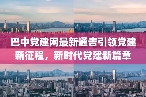 巴中党建网最新通告引领党建新征程，新时代党建新篇章