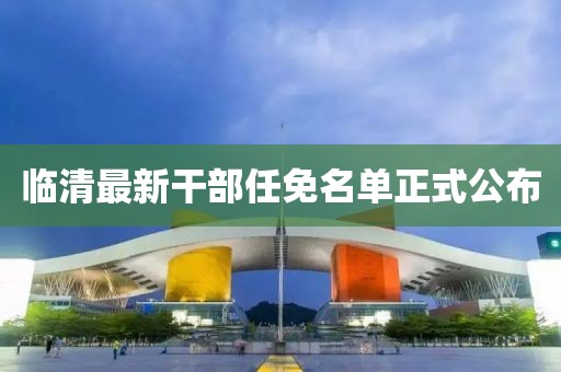 临清最新干部任免名单正式公布