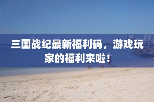 三国战纪最新福利码，游戏玩家的福利来啦！