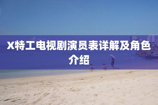 X特工电视剧演员表详解及角色介绍