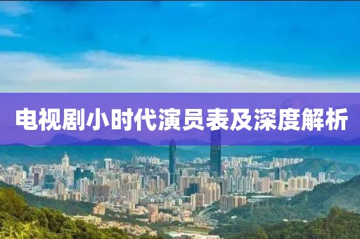 电视剧小时代演员表及深度解析