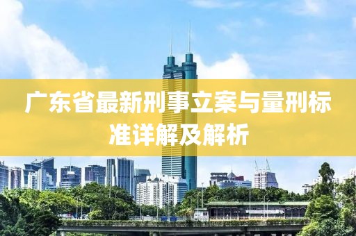 广东省最新刑事立案与量刑标准详解及解析