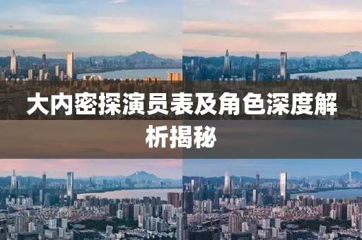 大内密探演员表及角色深度解析揭秘