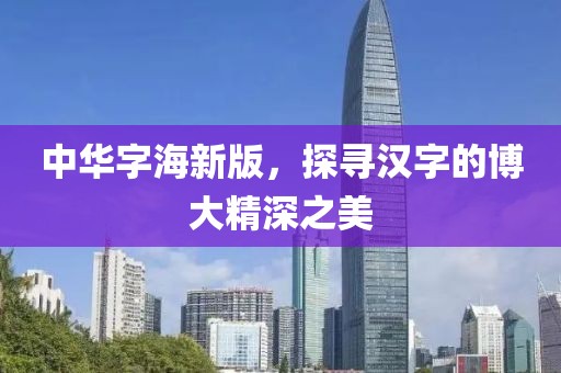 中华字海新版，探寻汉字的博大精深之美