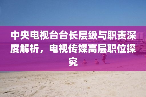 中央电视台台长层级与职责深度解析，电视传媒高层职位探究