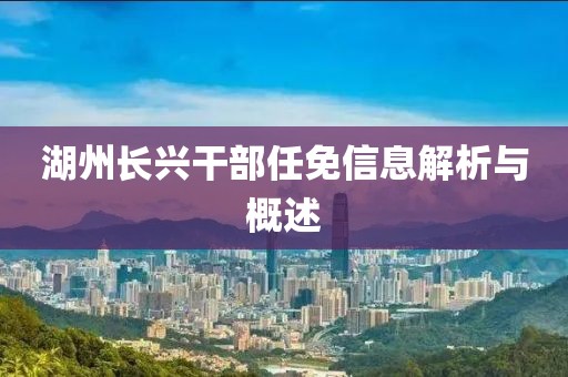 湖州长兴干部任免信息解析与概述