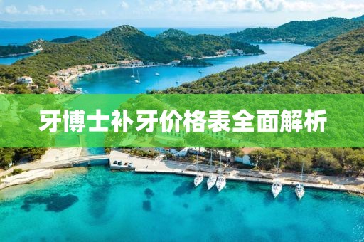 牙博士补牙价格表全面解析