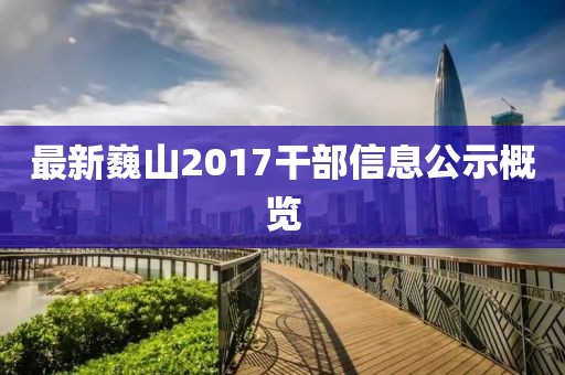 最新巍山2017干部信息公示概览