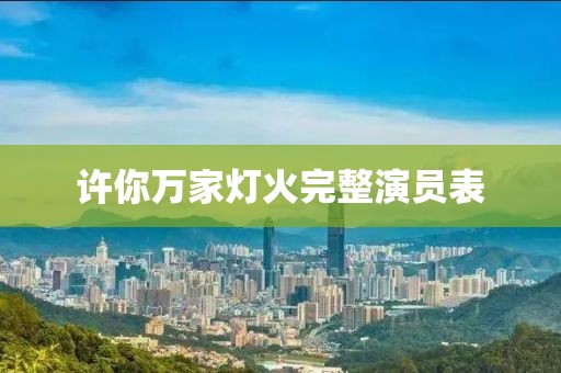 许你万家灯火完整演员表