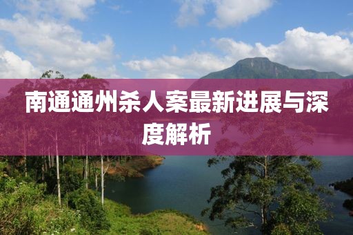南通通州杀人案最新进展与深度解析