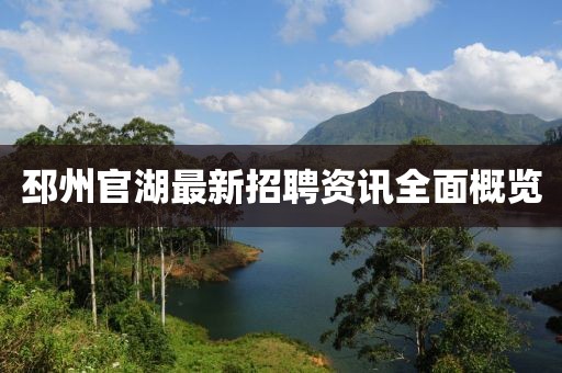 邳州官湖最新招聘资讯全面概览