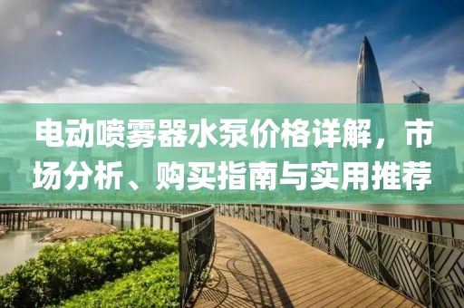 电动喷雾器水泵价格详解，市场分析、购买指南与实用推荐