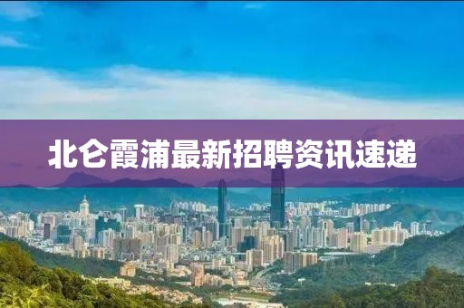 北仑霞浦最新招聘资讯速递
