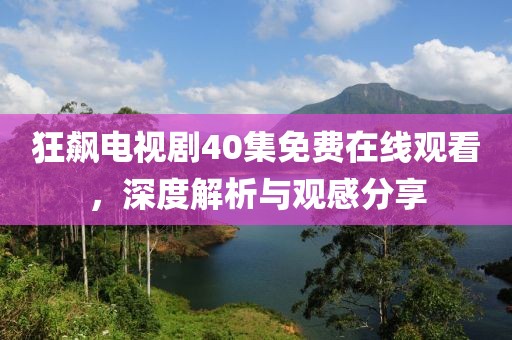 狂飙电视剧40集免费在线观看，深度解析与观感分享
