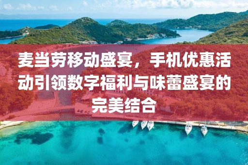 麦当劳移动盛宴，手机优惠活动引领数字福利与味蕾盛宴的完美结合