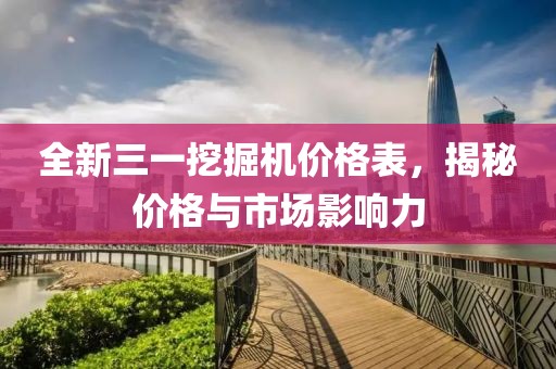 全新三一挖掘机价格表，揭秘价格与市场影响力