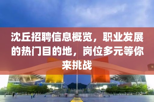 沈丘招聘信息概览，职业发展的热门目的地，岗位多元等你来挑战