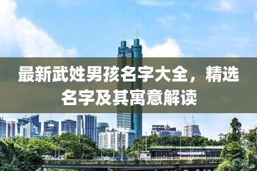 最新武姓男孩名字大全，精选名字及其寓意解读