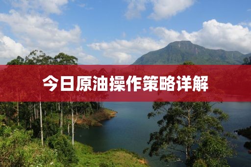 今日原油操作策略详解