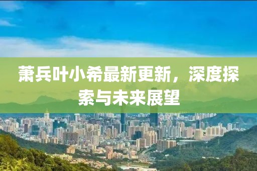 萧兵叶小希最新更新，深度探索与未来展望