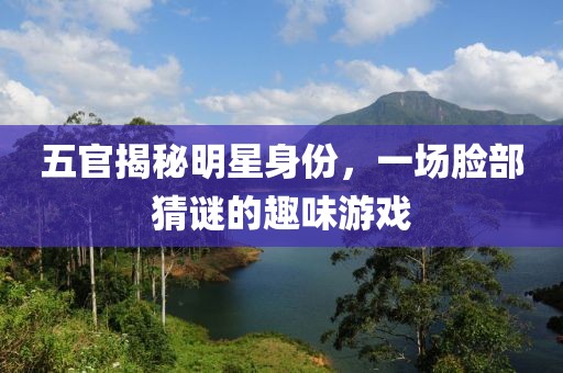 五官揭秘明星身份，一场脸部猜谜的趣味游戏