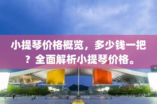 小提琴价格概览，多少钱一把？全面解析小提琴价格。