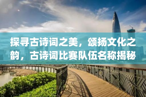 探寻古诗词之美，颂扬文化之韵，古诗词比赛队伍名称揭秘