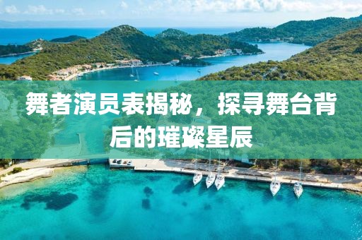 舞者演员表揭秘，探寻舞台背后的璀璨星辰
