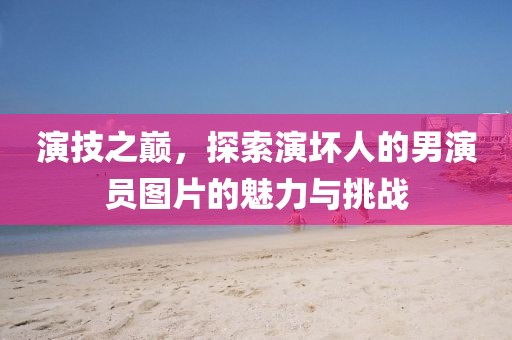 演技之巅，探索演坏人的男演员图片的魅力与挑战