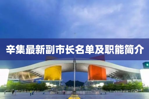 辛集最新副市长名单及职能简介
