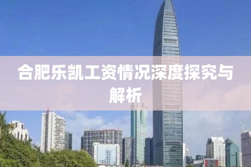 合肥乐凯工资情况深度探究与解析