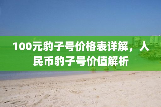 100元豹子号价格表详解，人民币豹子号价值解析