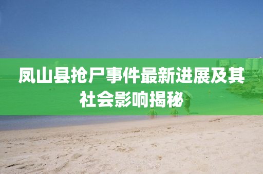 凤山县抢尸事件最新进展及其社会影响揭秘