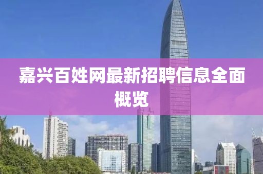 嘉兴百姓网最新招聘信息全面概览