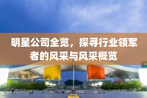 明星公司全览，探寻行业领军者的风采与风采概览