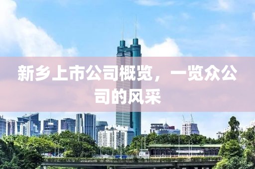 新乡上市公司概览，一览众公司的风采